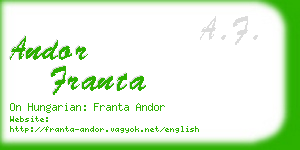 andor franta business card